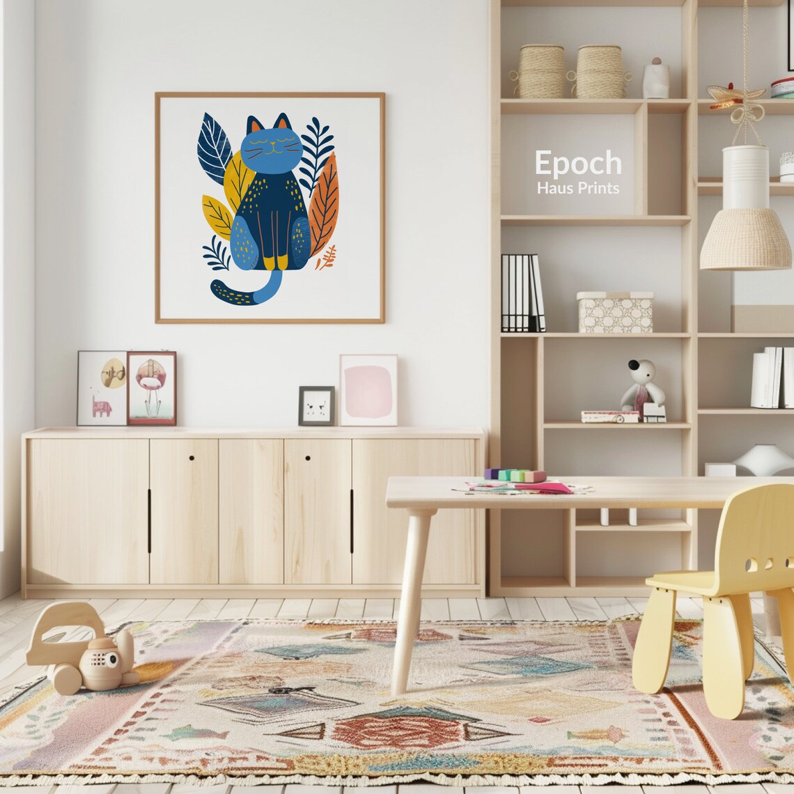 Cat Drawings, Children's Room Nursery Art - Image 3