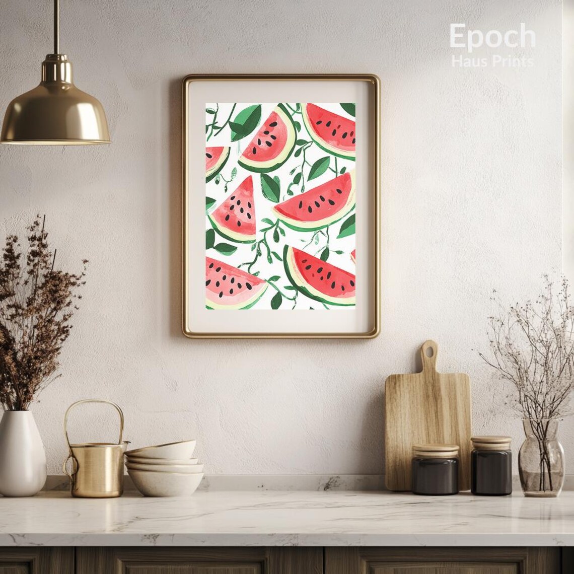 Watermelon Illustration, Fruit Kitchen Art Print - Image 2
