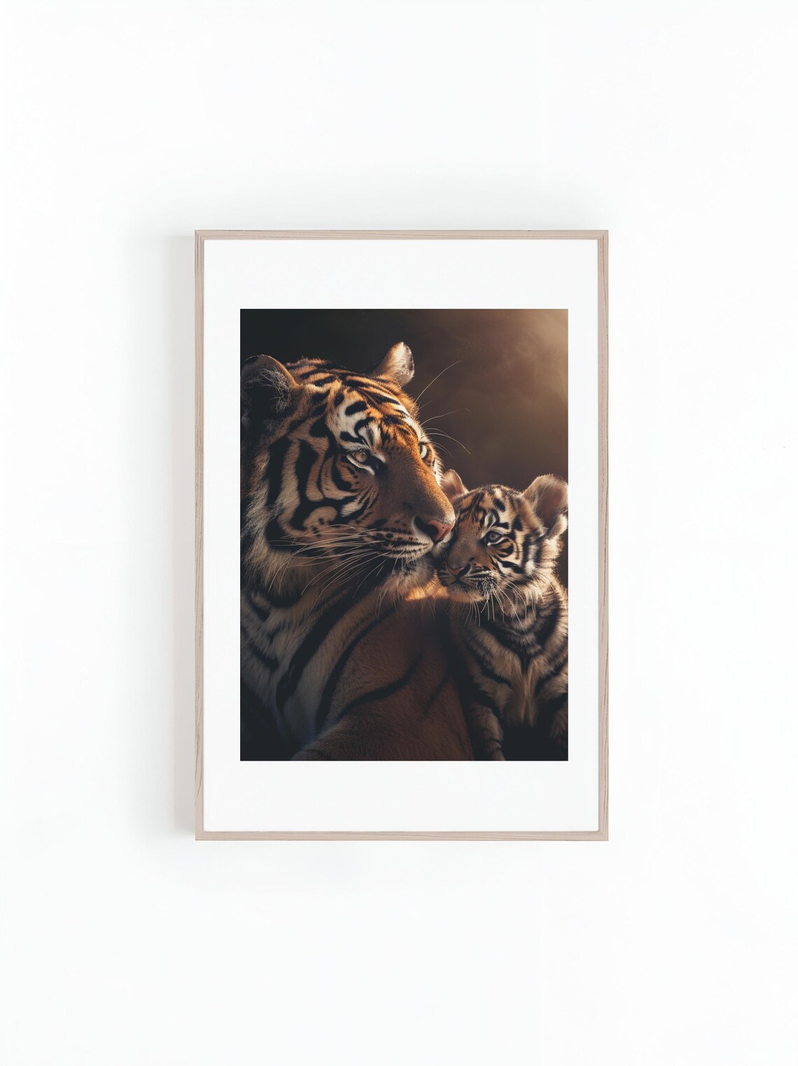 Tigress And Cub Motherhood Photo, Poster Print