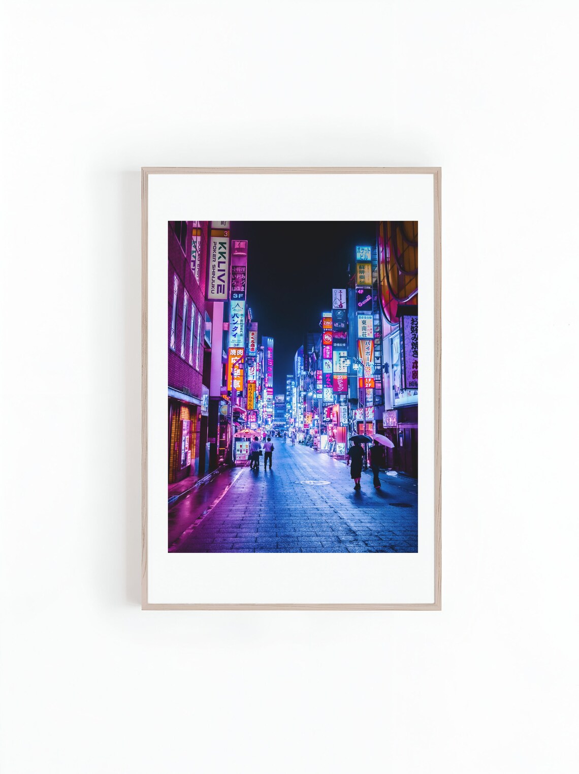 Neon Lights of Shinjuku Tokyo at Night, Japan Travel Poster