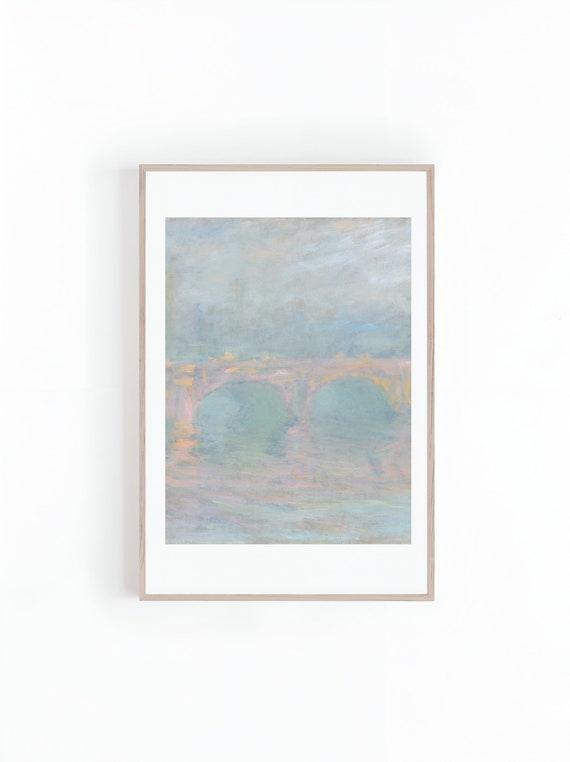 Claude Monets Waterloo Bridge, Impressionist Poster