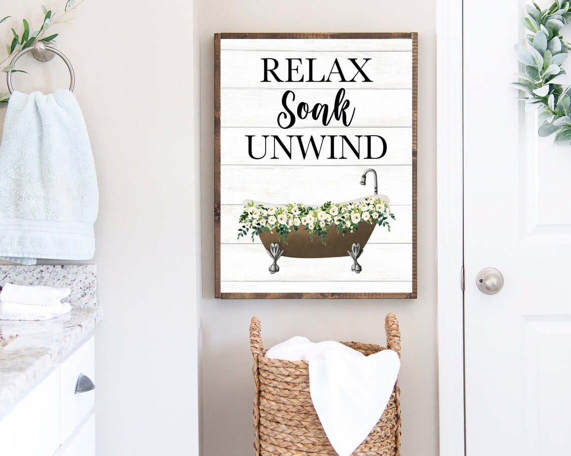Vintage Copper Clawfoot Tub With Flowers Relax Soak Unwind Poster