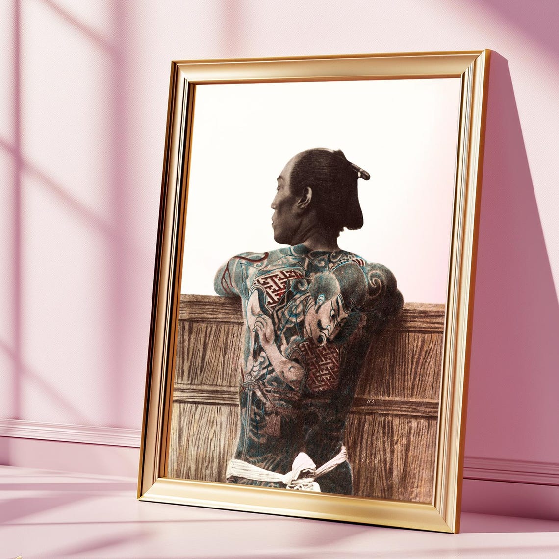 Vintage Japanese Tattooed Man Full Back Irezumi Back Piece Poster