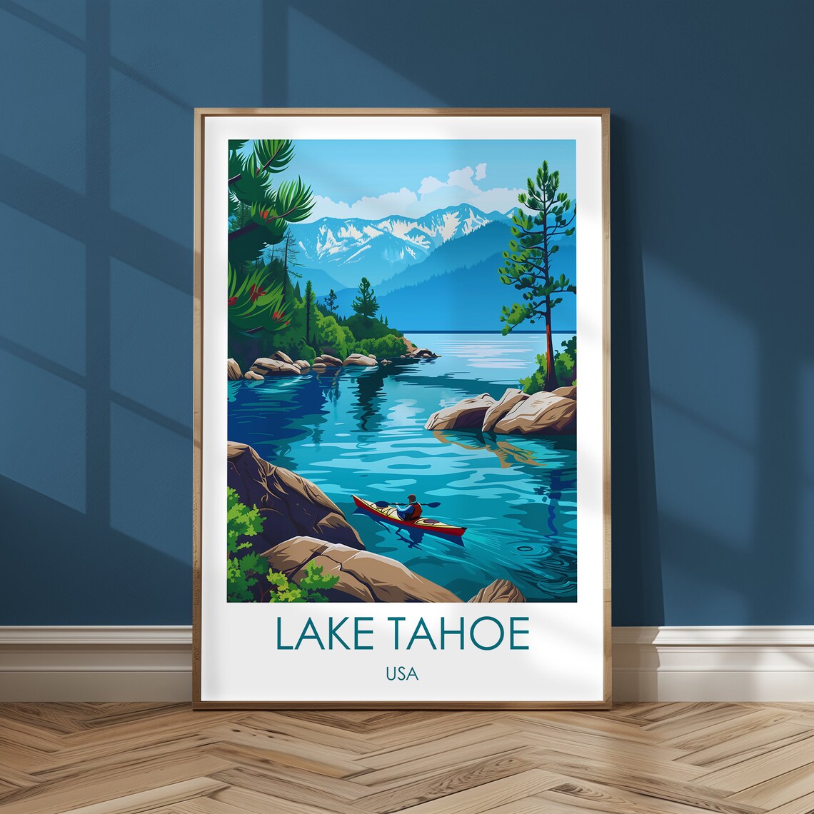 Lake Tahoe Travel Poster Highquality Wall Picture Of The Famous In Usa For Nature And Lovers
