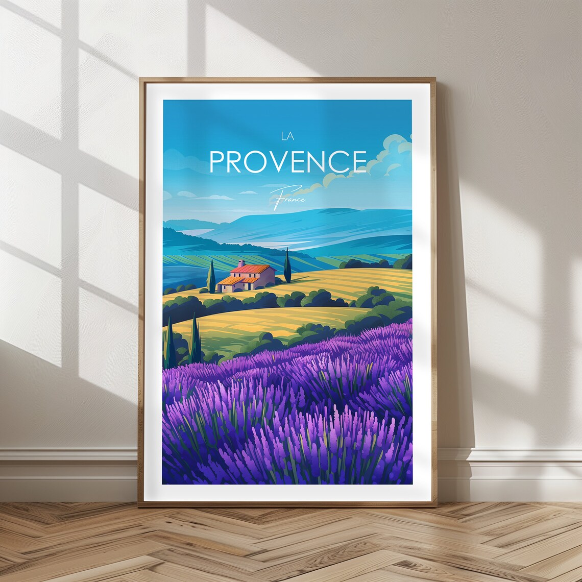 La Provence France Lavender Fields Farmhouse Travel Art Poster