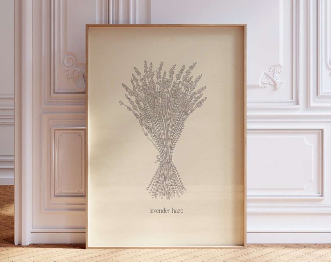 Lavender Haze Taylor Swift Lyric Wall Poster With Botanical Line Art