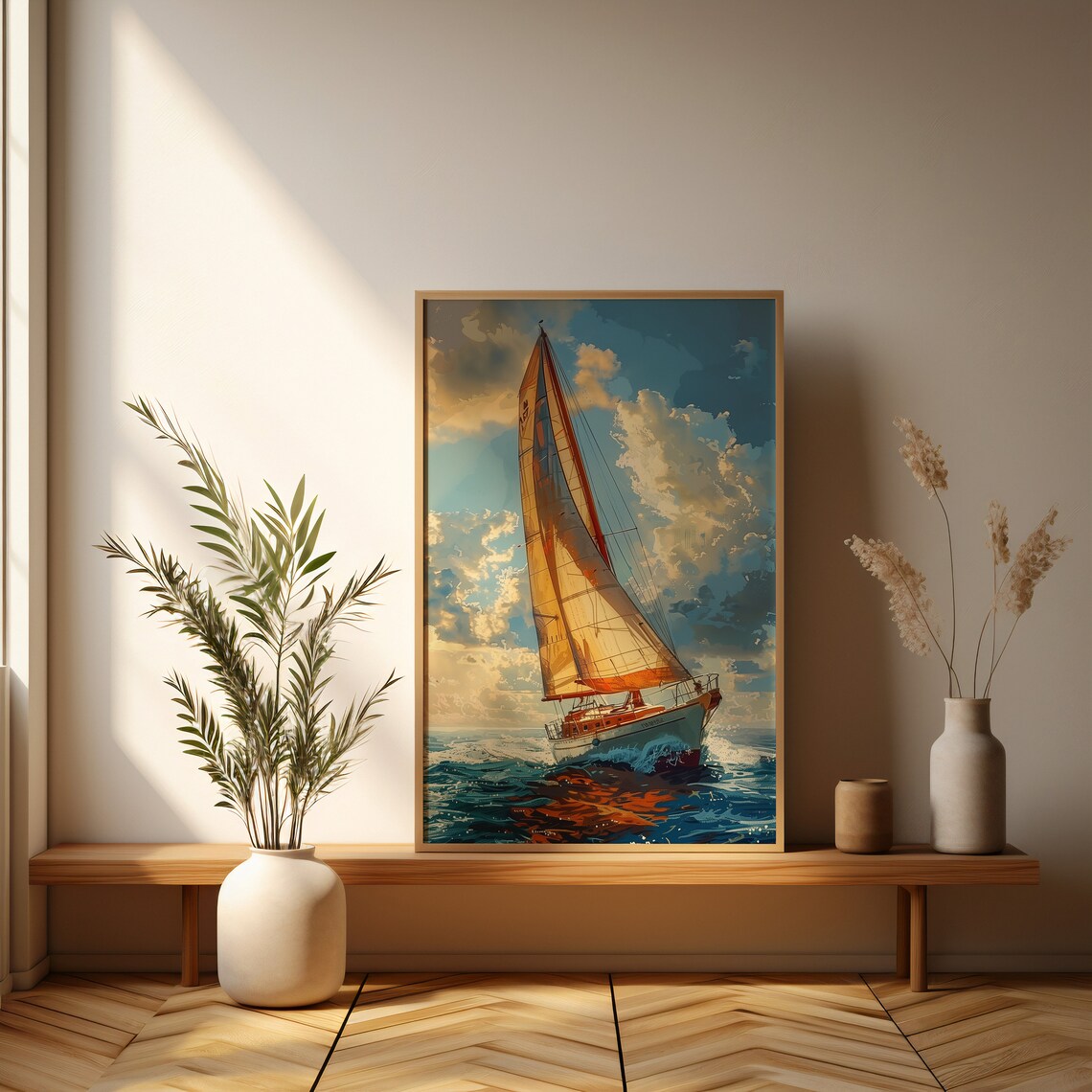 Sailing Into The Sunset Nautical Yacht Poster - Image 4