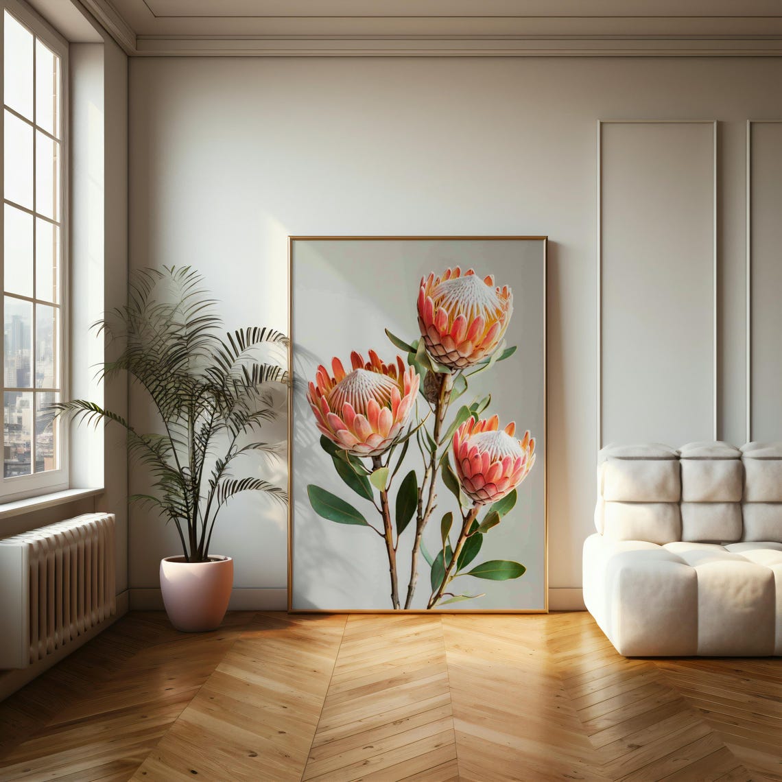 King Protea Blossom Botanical Photography Style Floral Wall Poster - Image 2