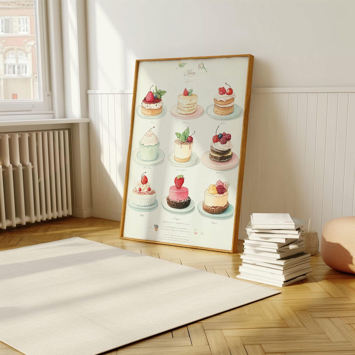 Delightful Desserts Poster Charming Illustrative Artwork Of Cakes And Pastries For Kitchen Or Caf Decor - Image 5