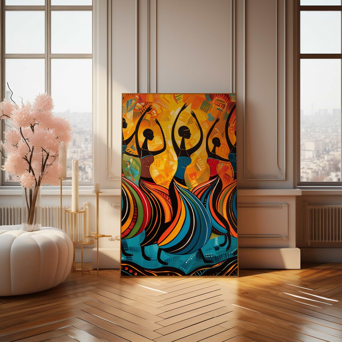 Beautiful African Tribal Dance Poster Modern Abstract Wall Art Print - Image 4
