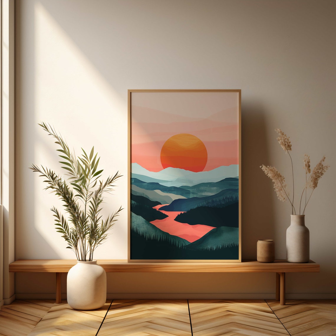 Stunning Mountain Sunrise Poster Vibrant Landscape Art For Home Decor - Image 3