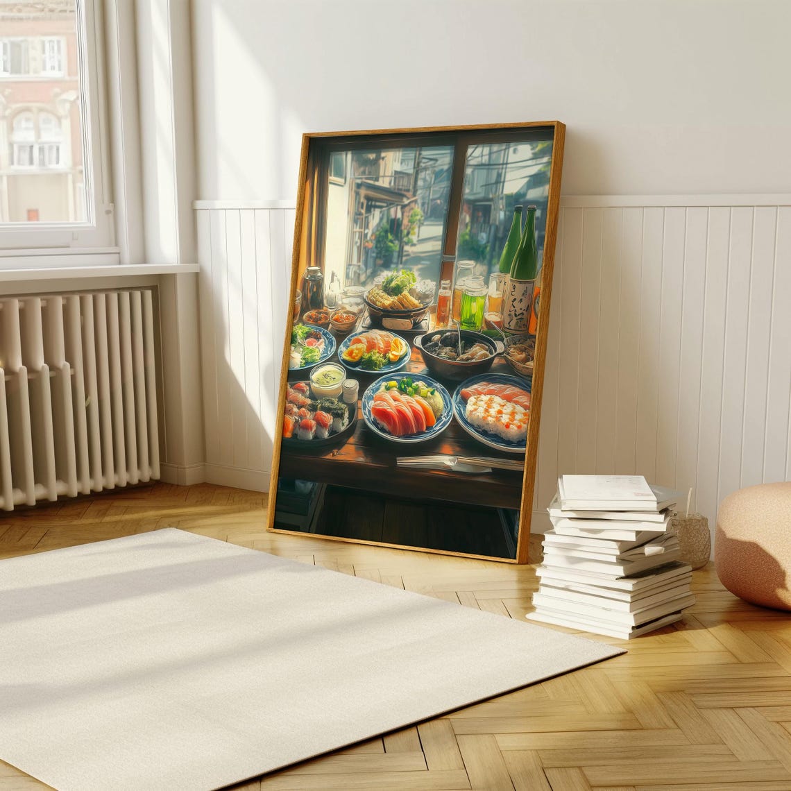Anime Style Japanese Restaurant Feast Table Food Illustration Poster - Image 5