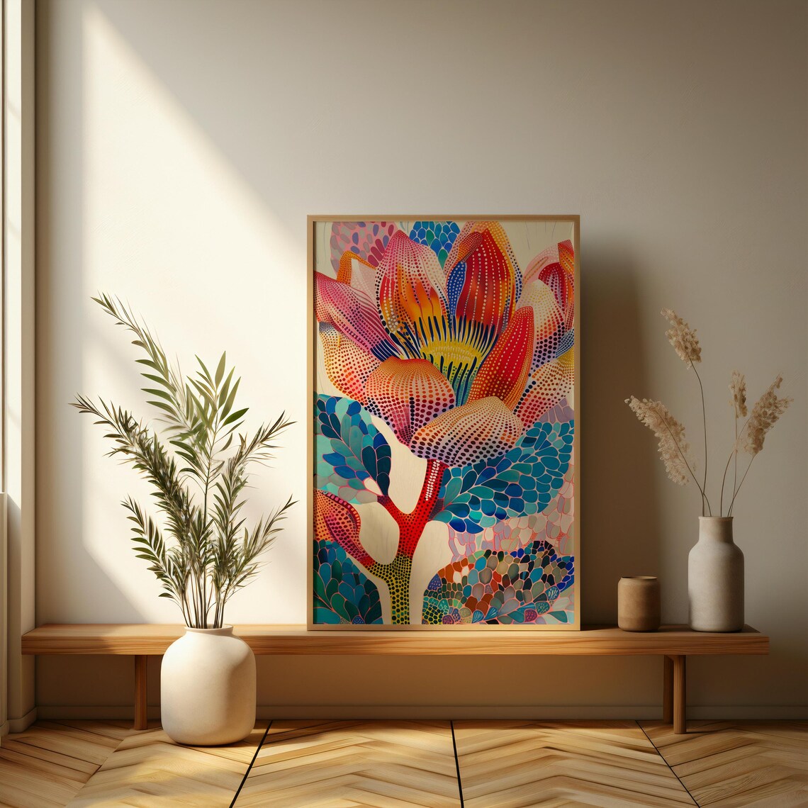 Vibrant Floral Plant Poster, Contemporary Decor - Image 3