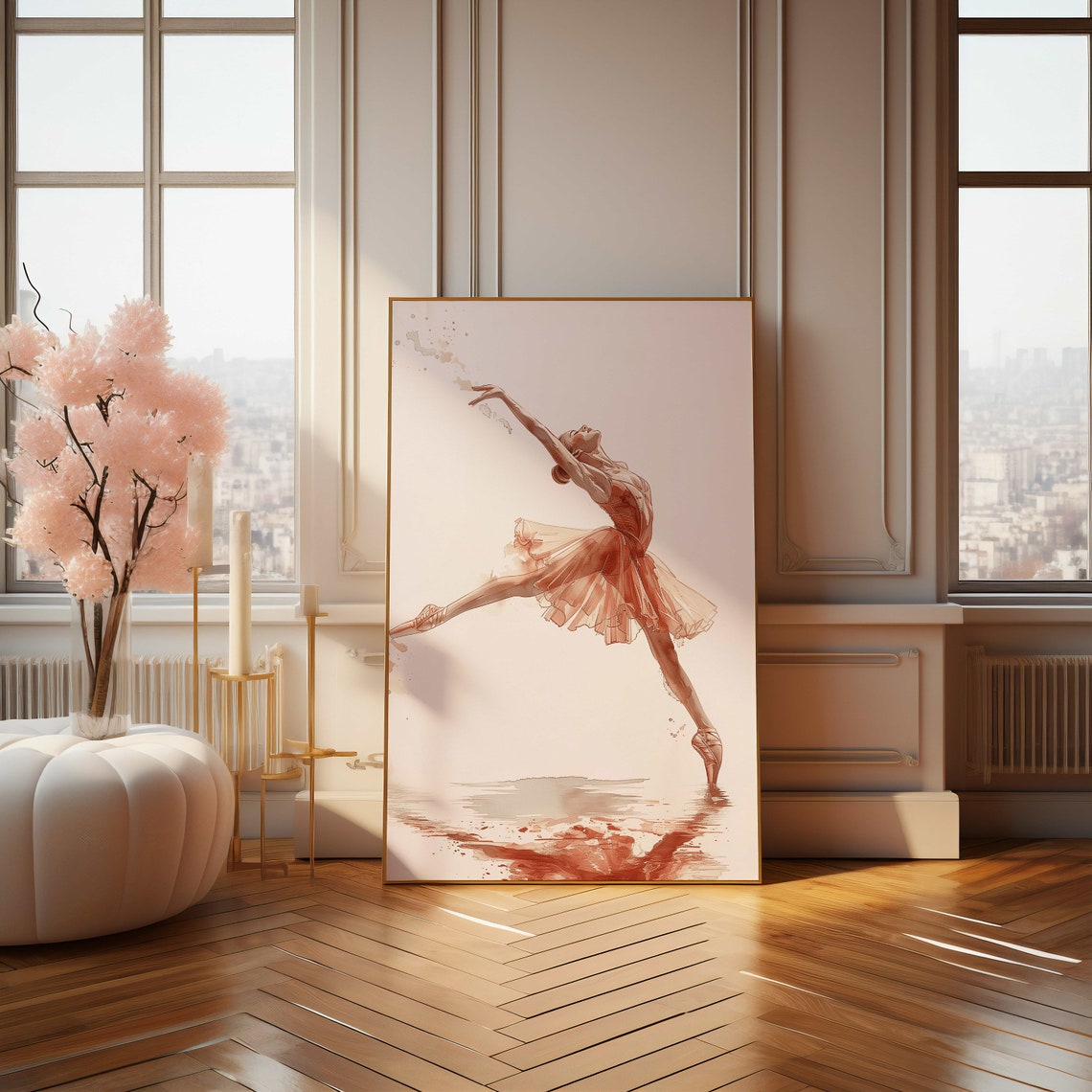 Graceful Ballet Dancer Poster Beautiful Watercolor Ballerina Wall Art - Image 4