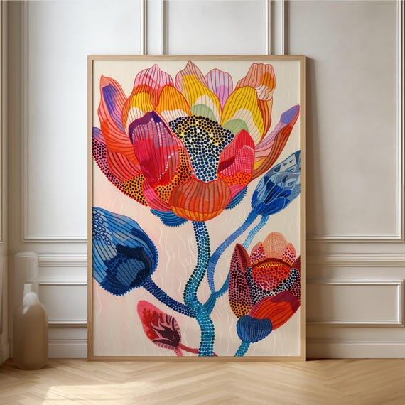 Abstract Botanical Poster, Modern Botanical Wall Art