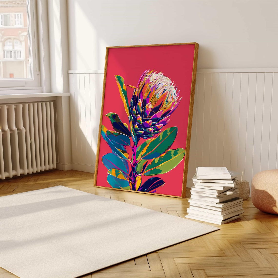 Bright Bold Protea Poster Contemporary Pop Art Flower Wall Print - Image 5