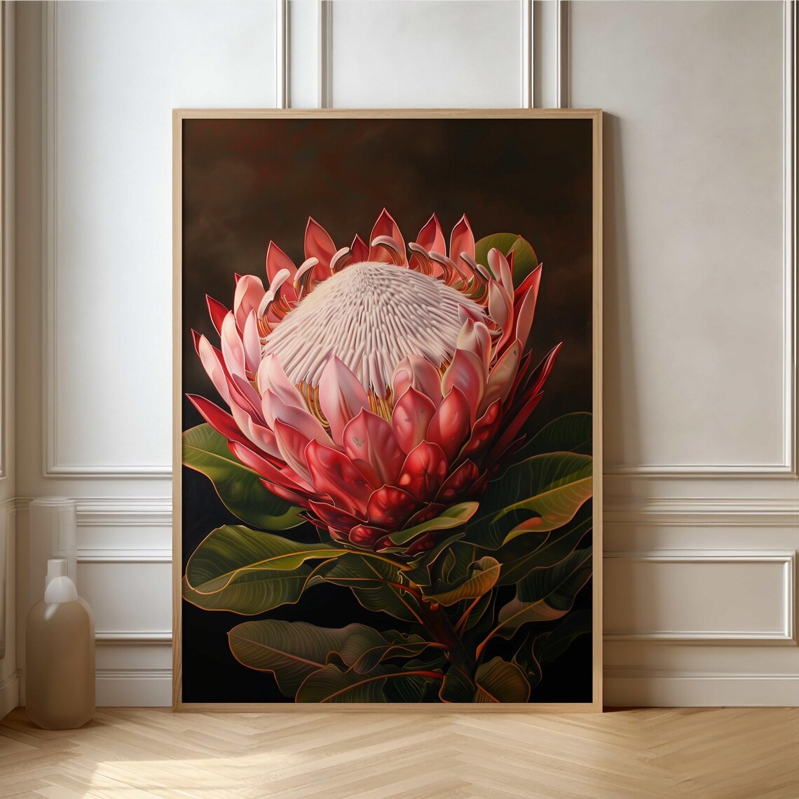 Protea Flower Botanical Art Print, Home Wall Decor