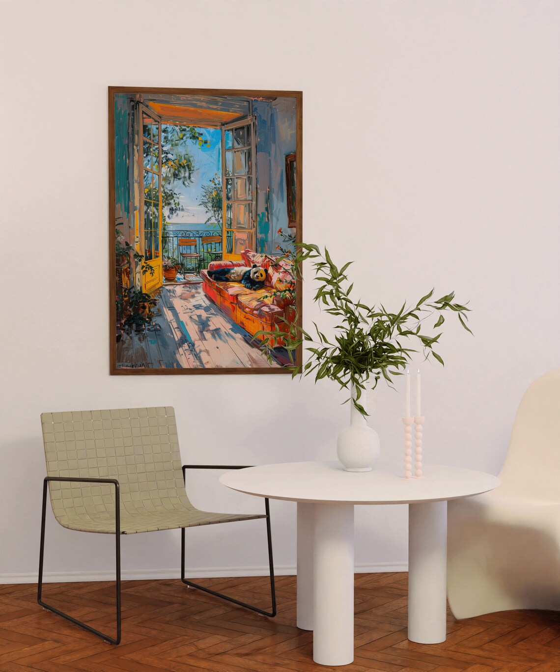Panda Maximalist Kitchen Bar Drawing Art Print - Image 6