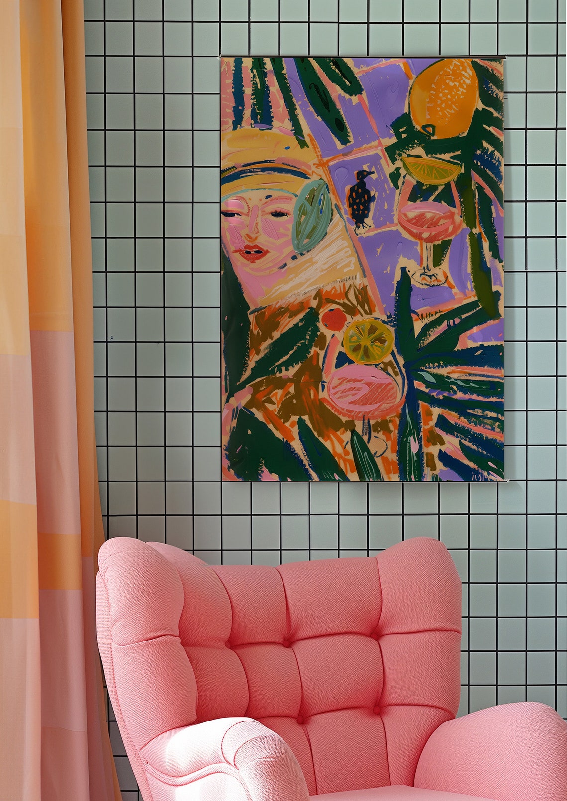 Colorful Abstract Portrait Matisse Painting Art Print Vibrant Pop Art Illustration Modern Wall Decor - Image 6