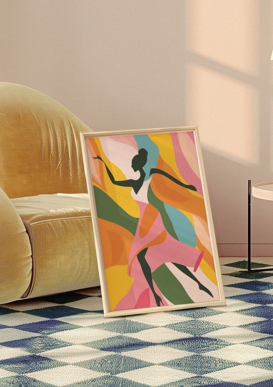Elegant Abstract Dance Art Print Vibrant Silhouette With Colorful Flowing Background High Resolution Jpg Wall Decor - Image 4