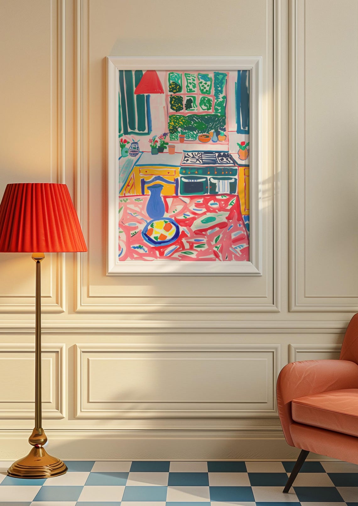 Colorful Abstract Kitchen Art Print Bright Modern Kitchen Wall Decor Contemporary Vibrant Kitchen Illustration Bold Home Decor Art Piece - Image 6