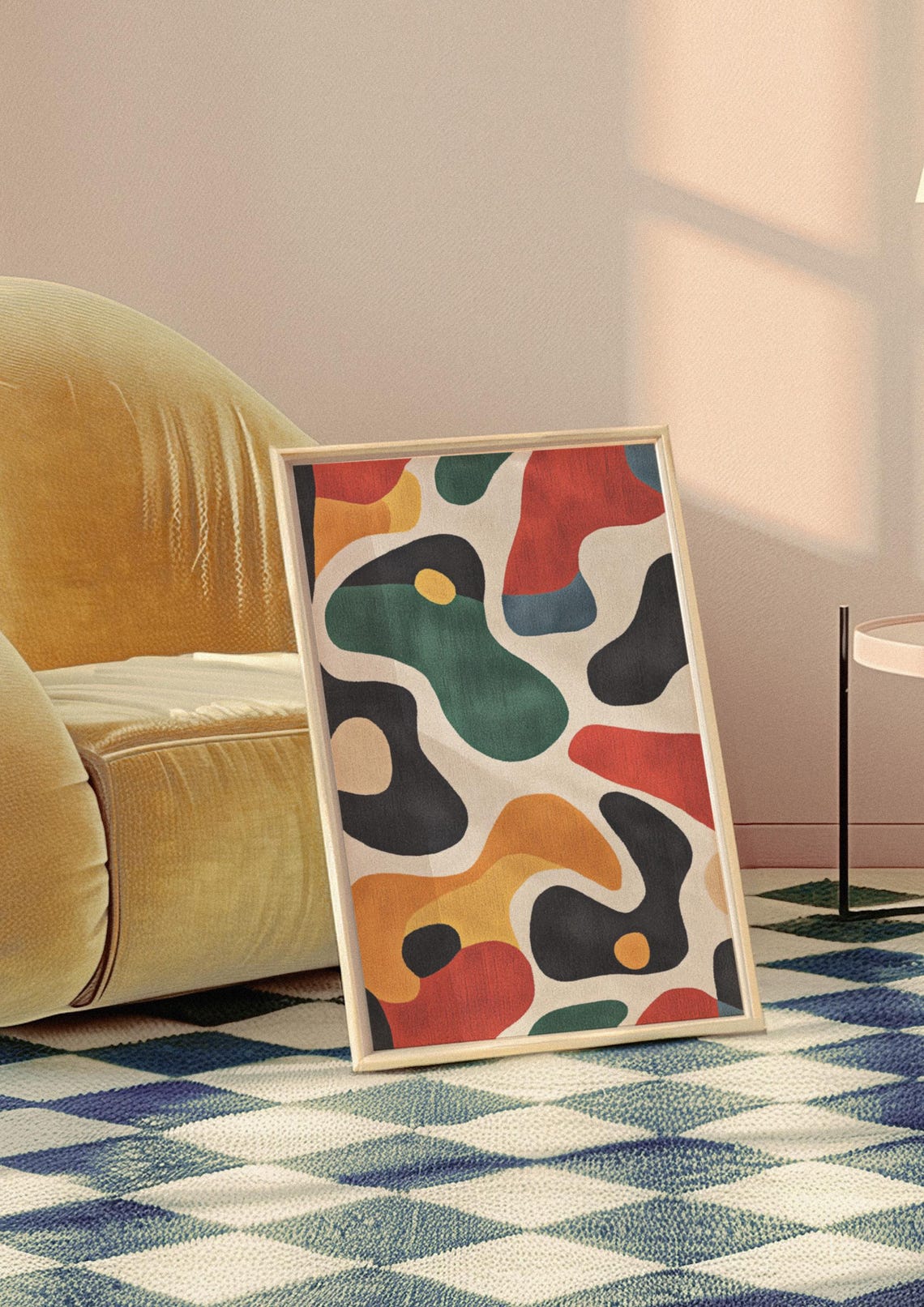 Abstract Modern Art Area Rug Colorful Geometric Patterned Rug For Living Room - Image 9