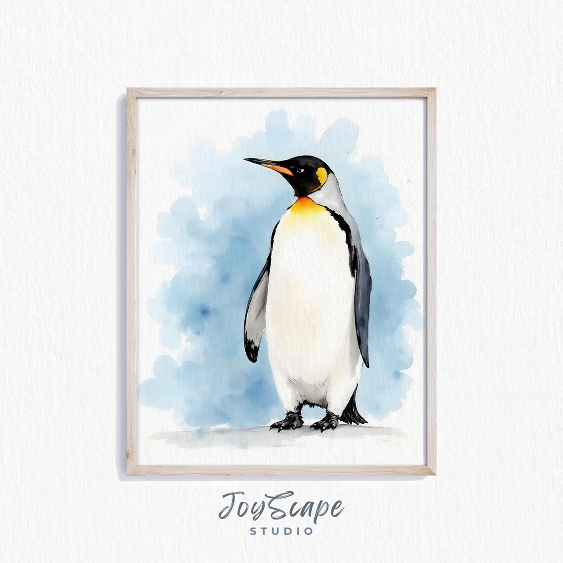 Emperor Penguin Watercolor Winter Animal Nursery Nature Art Poster