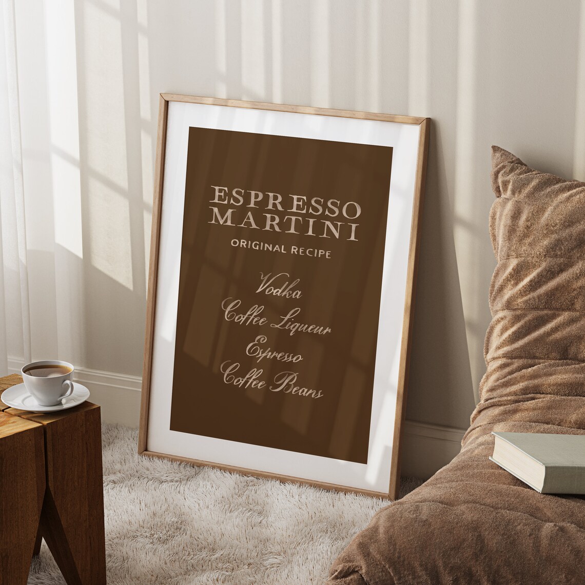 Espresso Martini Original Recipe Brown Cocktail Bar Art Poster