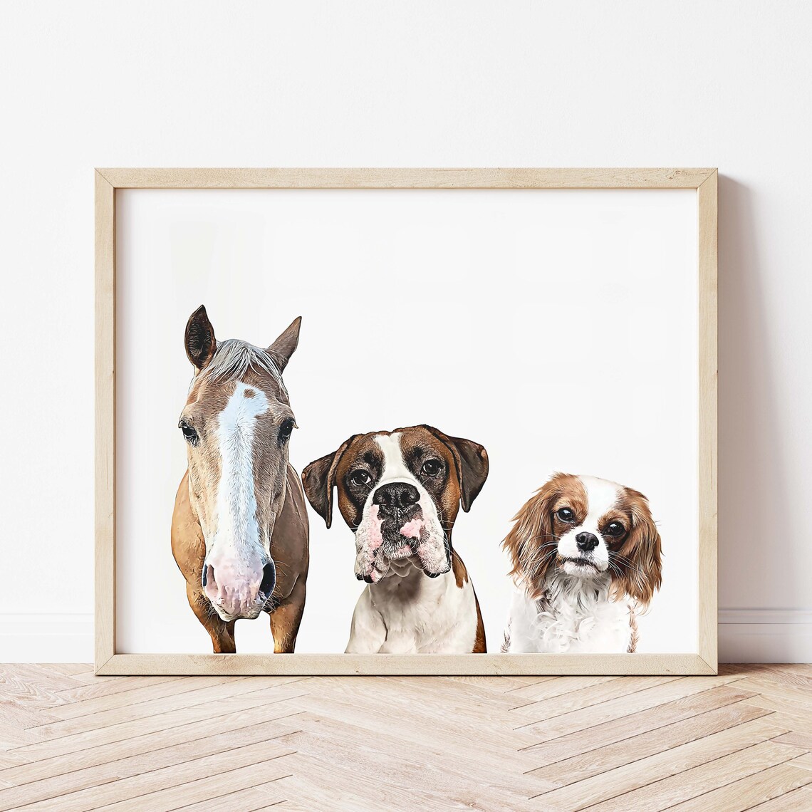 Custom Pet Portrait From Photo, Memorial Art Print