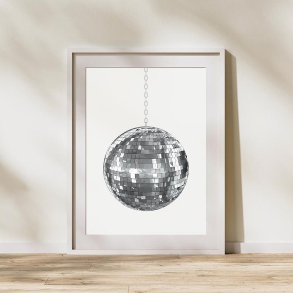 Disco Ball Retro Party Poster, Dance Floor Decor