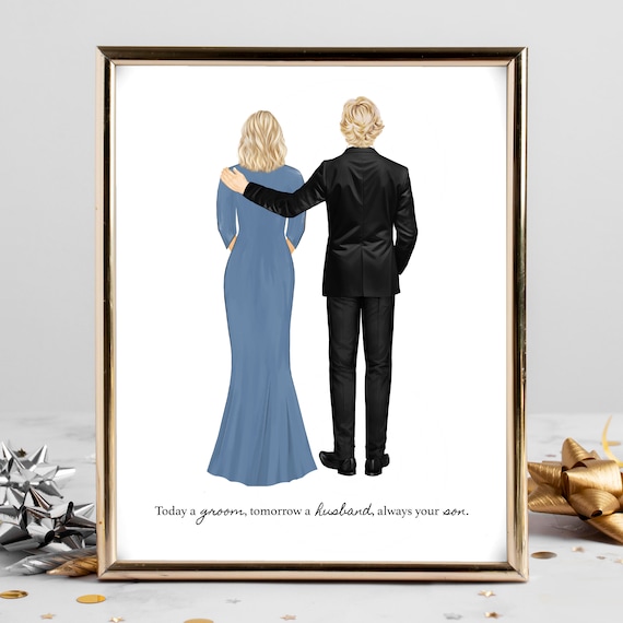Groom and His Mom Wedding Portrait Today a Groom Quote Poster