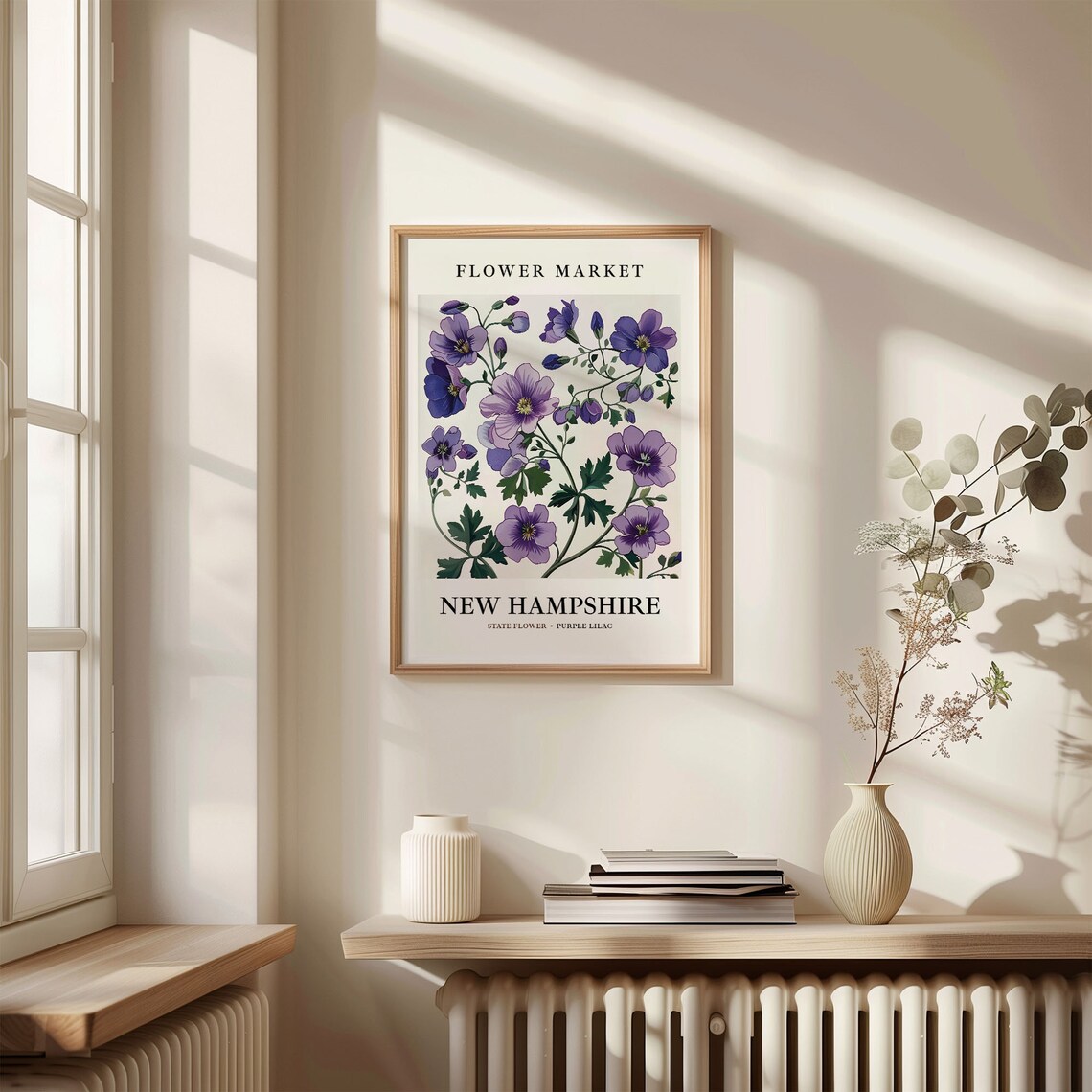 New Hampshire State Flower Art Print, 1960s Lilac - Image 3