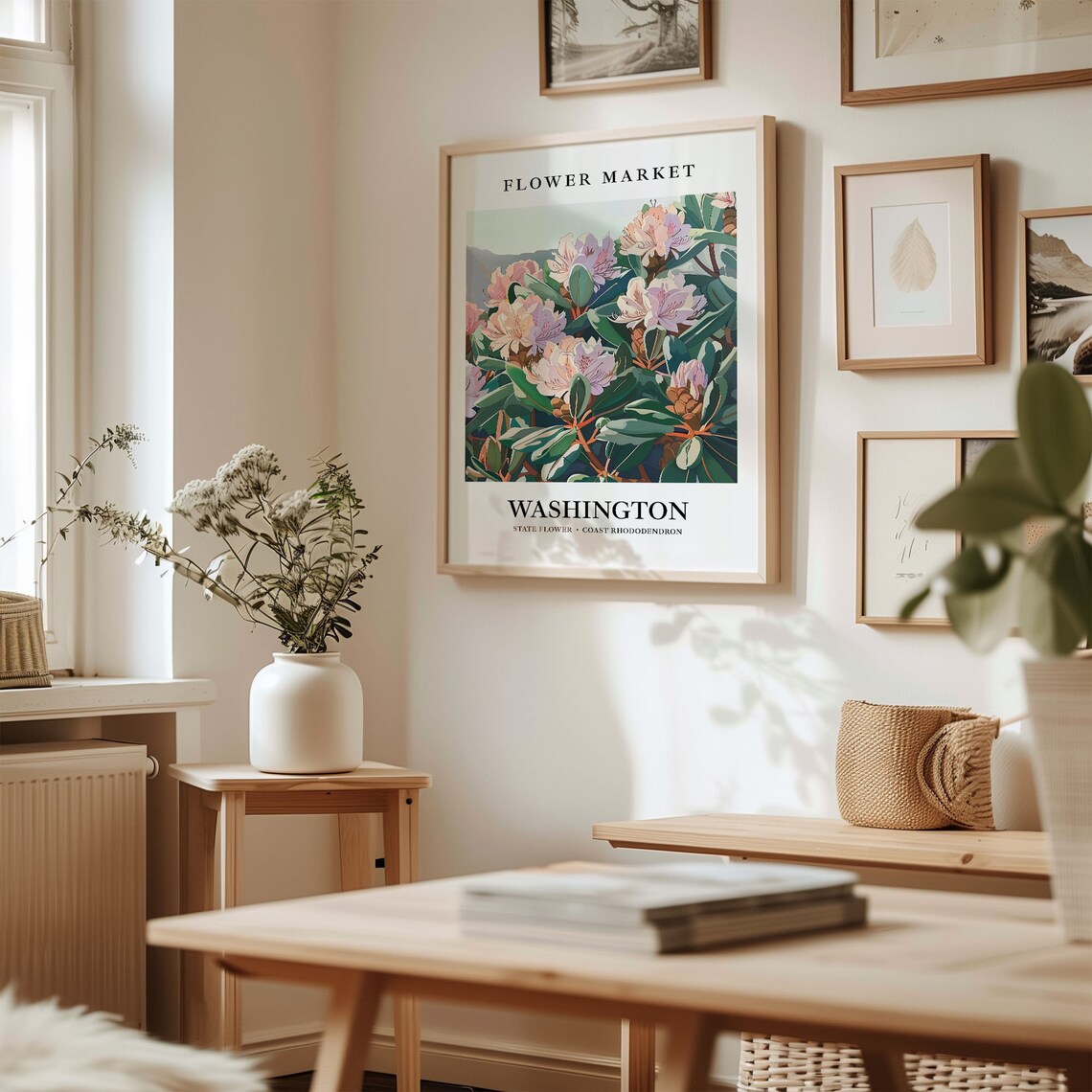 Washington State Flower Art Print, Neutral Botanical - Image 2