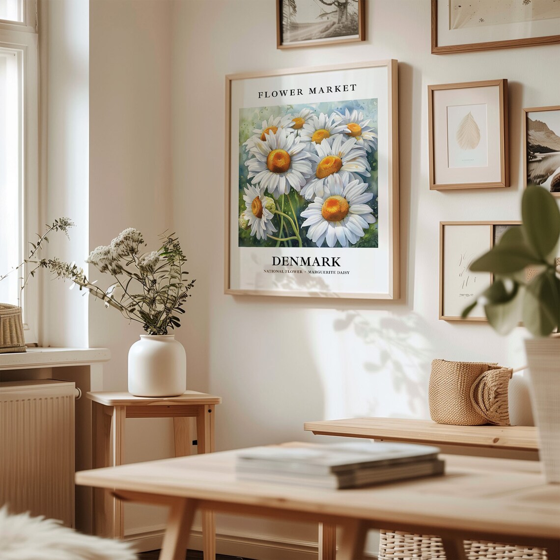 Denmark Marguerite Daisy Art Print, 1960s Botanical - Image 2