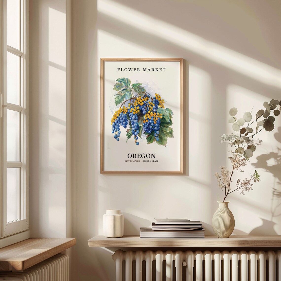 Oregon Grape Art Print, 1960s Botanical Decor - Image 3