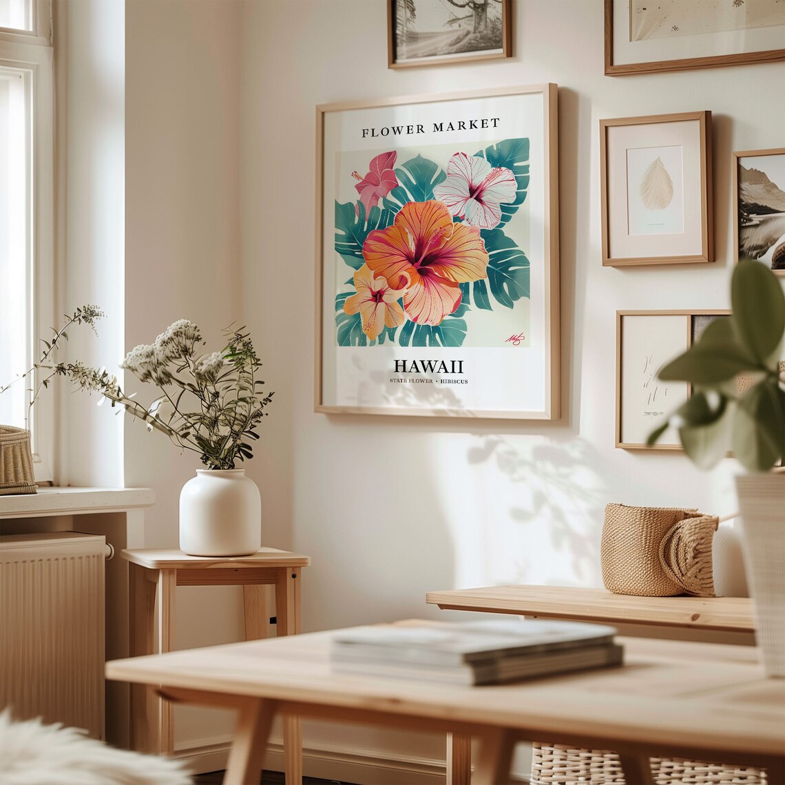 Hawaii State Flower Hibiscus 1960s Botanical Art Print - Image 2