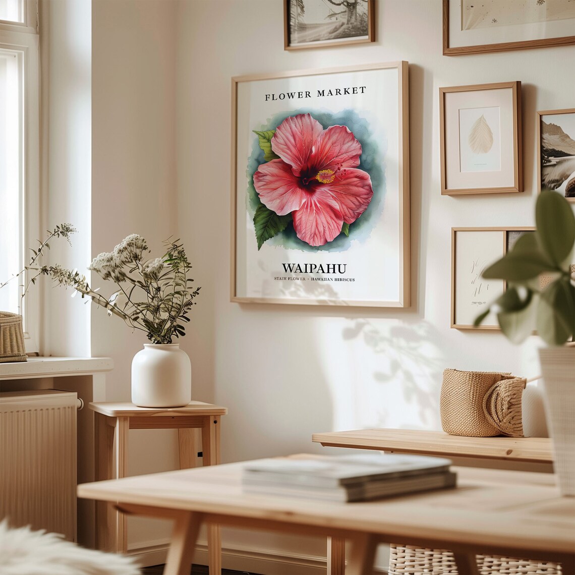 Waipahu Hawaii Hibiscus Tropical Flower Market Vintage Charm Poster - Image 2