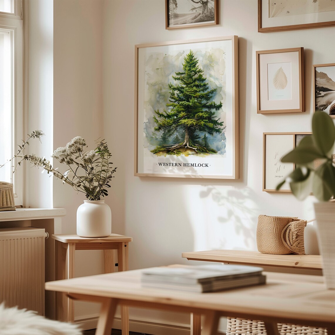 Western Hemlock Tree Art Print, Botanical Illustration - Image 2