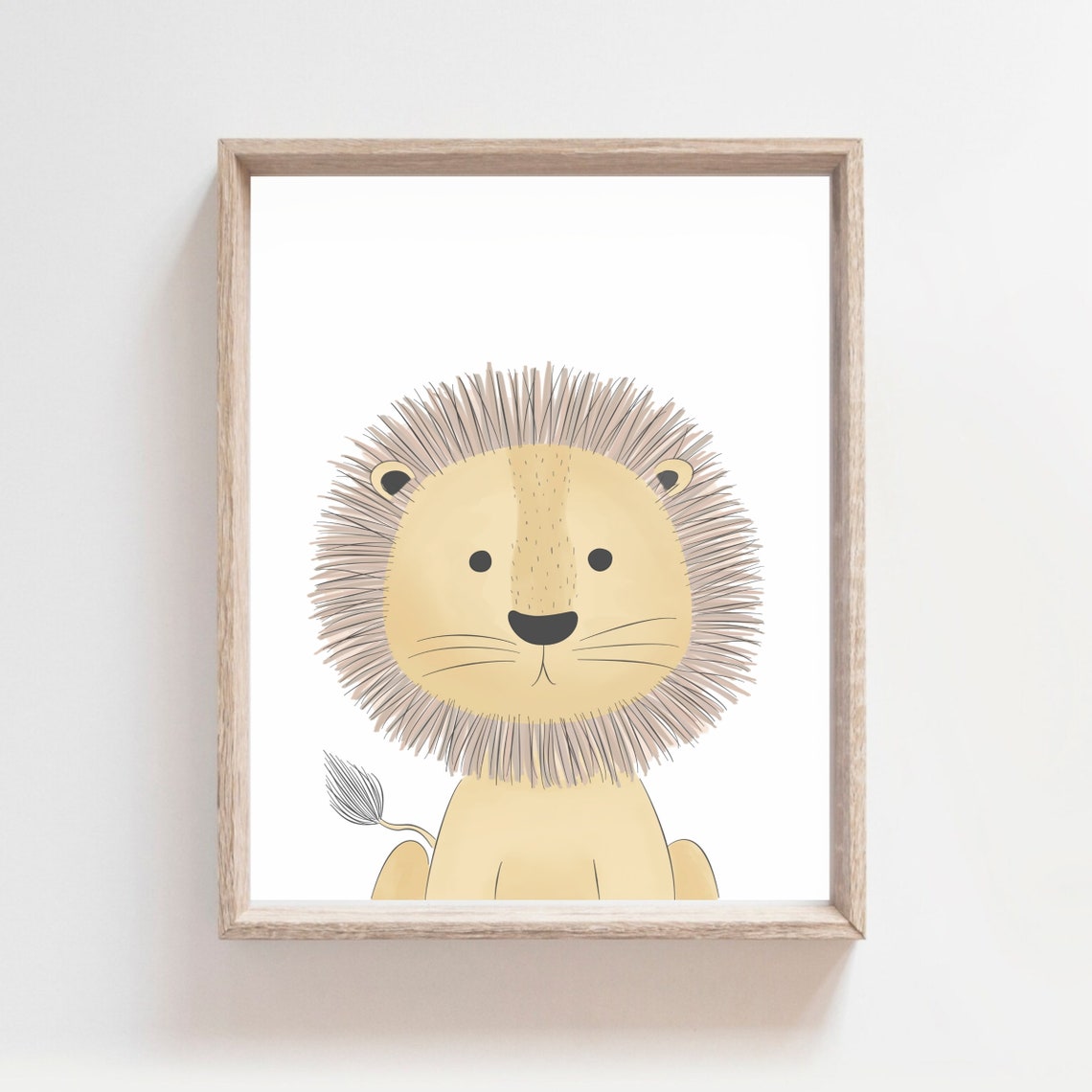 Smiling Lion Face Cute Safari Nursery Kids Room Wall Art Decor - Image 2