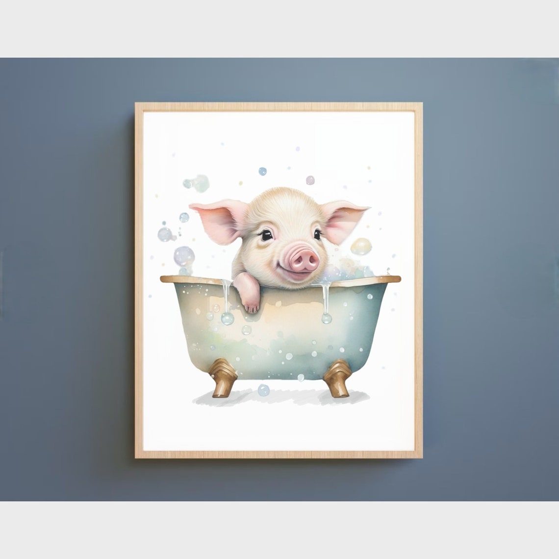 Adorable Cow Face Portrait Teal Background Farm Animal Poster - Image 2