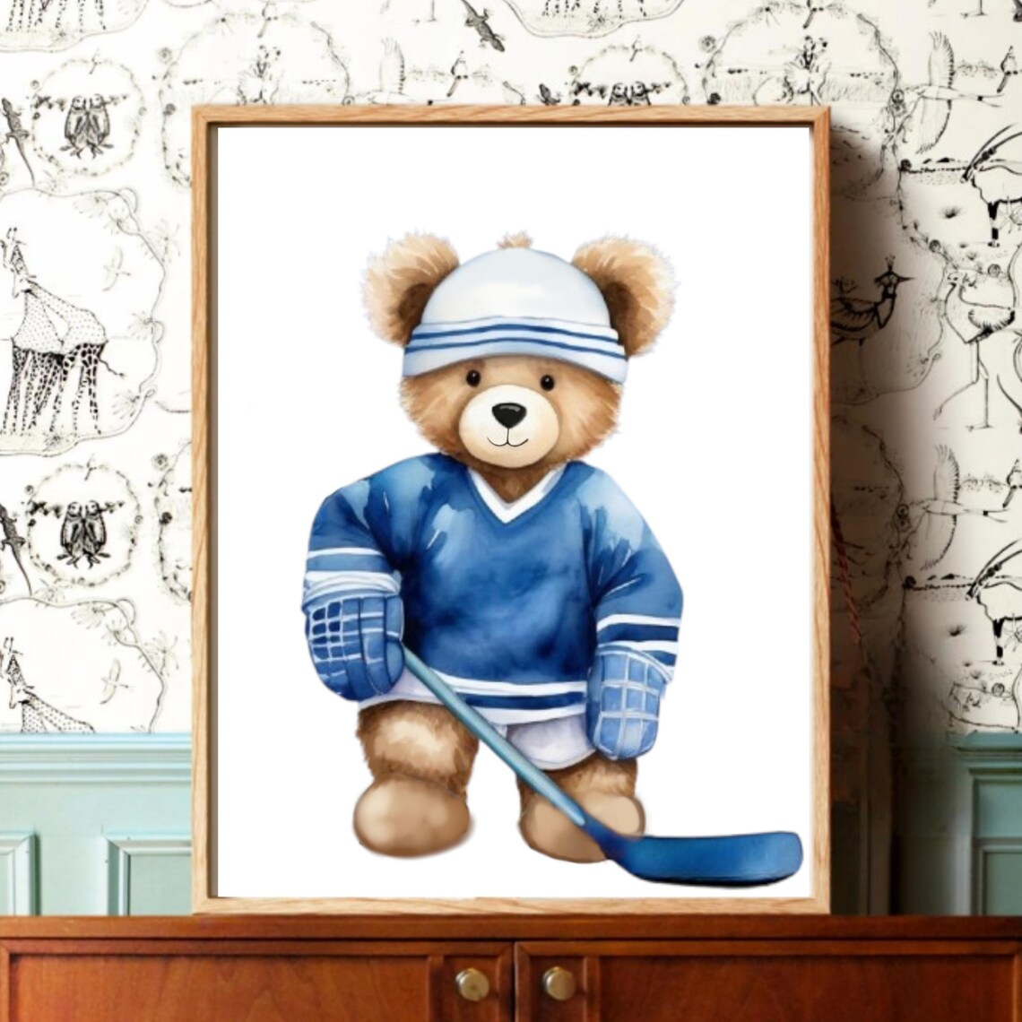 Hockey Nursery Decor, Sports Kids Room Art Print - Image 2