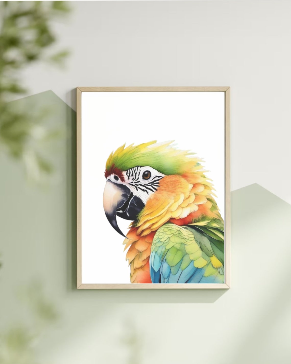 Colorful Macaw Parrot Watercolor Tropical Bird Animal Art Poster - Image 2