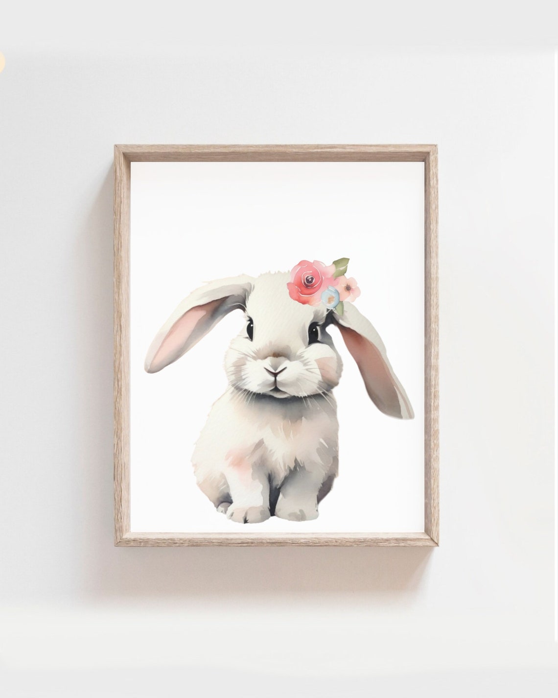 Bunny Nursery Print Bunny Nursery Art Cute Bunny Print Woodland Nursery Girl Girls Nursery Print Girls Room Decor Bunny Art