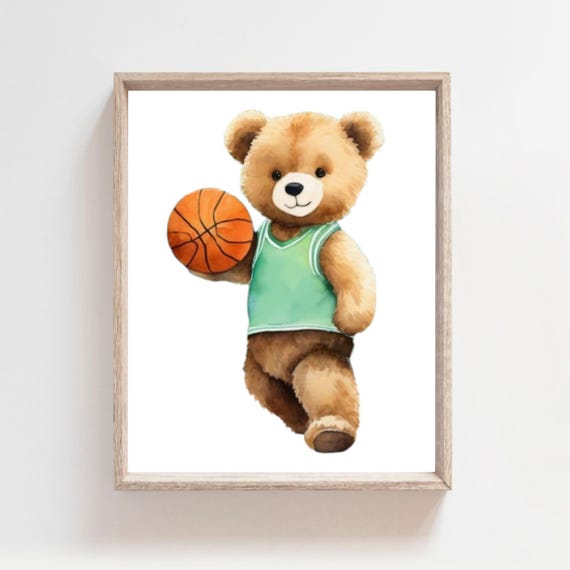 Basketball Nursery Prints Basketball Sport Posters Sport Prints Sport Animals Print Basketball Poster Junior Basketball