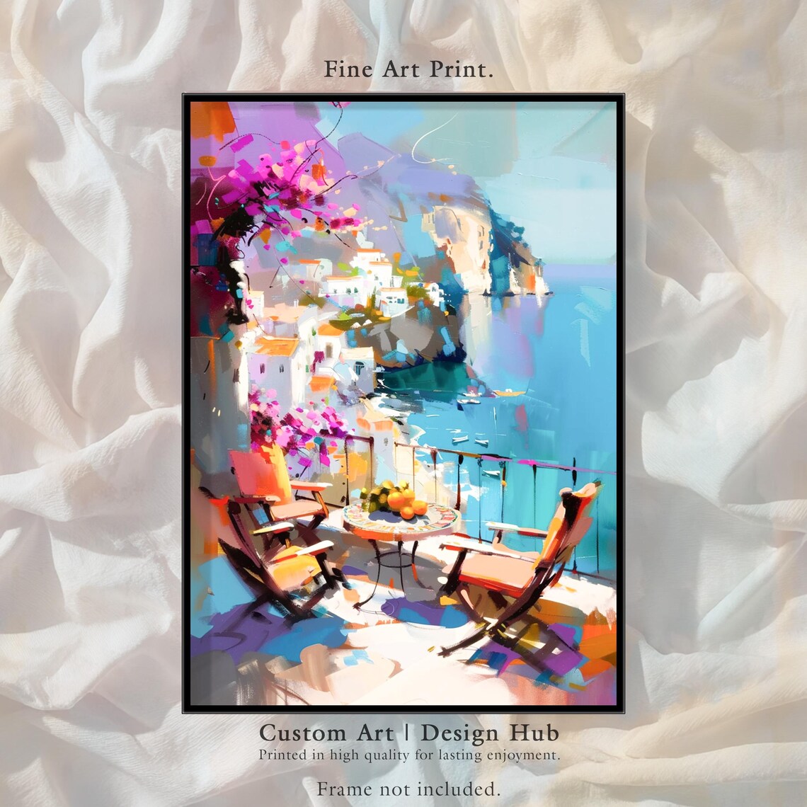 Amalfi Coast Impressionist Sea View Art Print