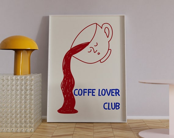 Coffee Print Coffee Sketch Art Prints Coffee Art Print Coffee Doodle Print Retro Wall Art Gift For Coffee Lover