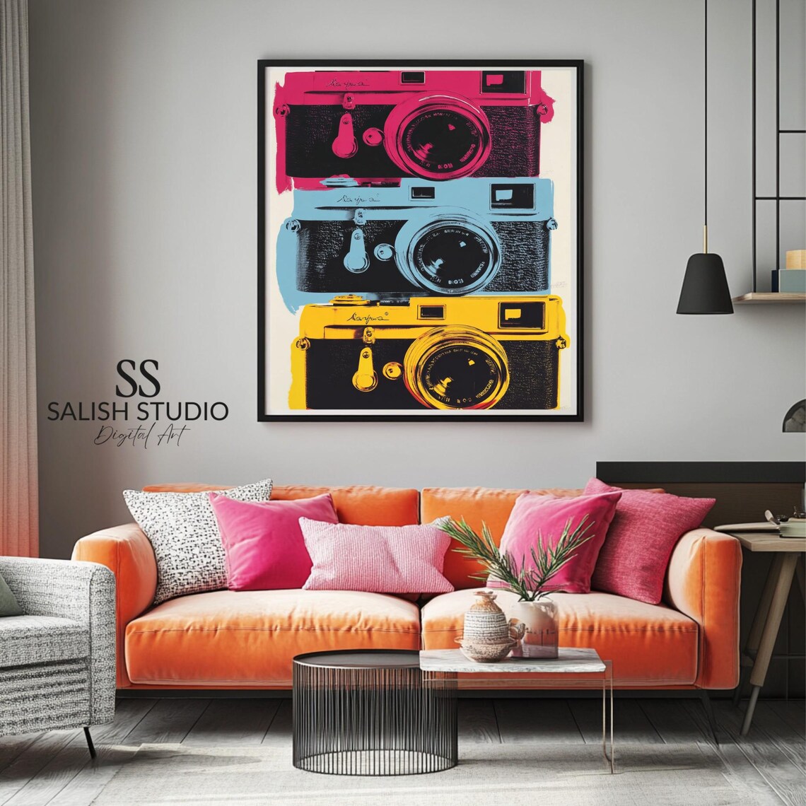 Vintage Film Cameras Stacked Pop Art Retro Photography Gift Poster
