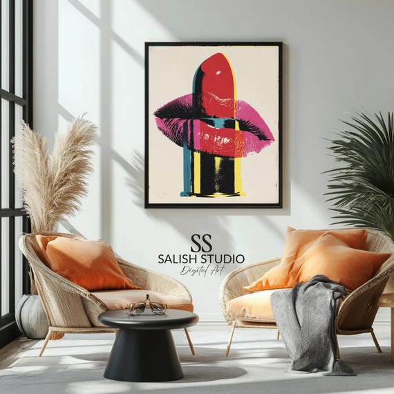 Pop Art Lipstick Print Bold Glam Illustration