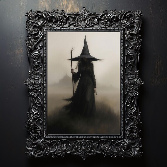 Dark Moody Halloween Scary Witch Fine Art Print On Premium Paper