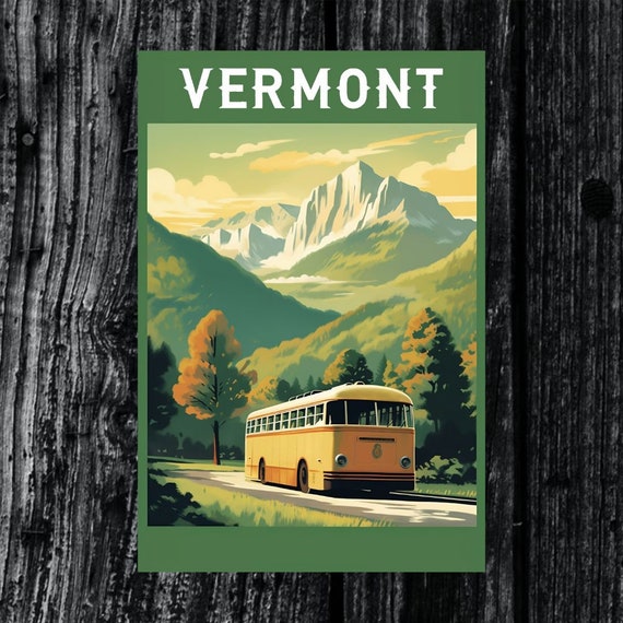 Vermont Vintage Travel Poster Print Wall Art Gift Idea Home Decor